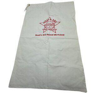 Noahs Ark Animal Workshop Canvas Storage Bag With Drawstring cream 33x21" READ